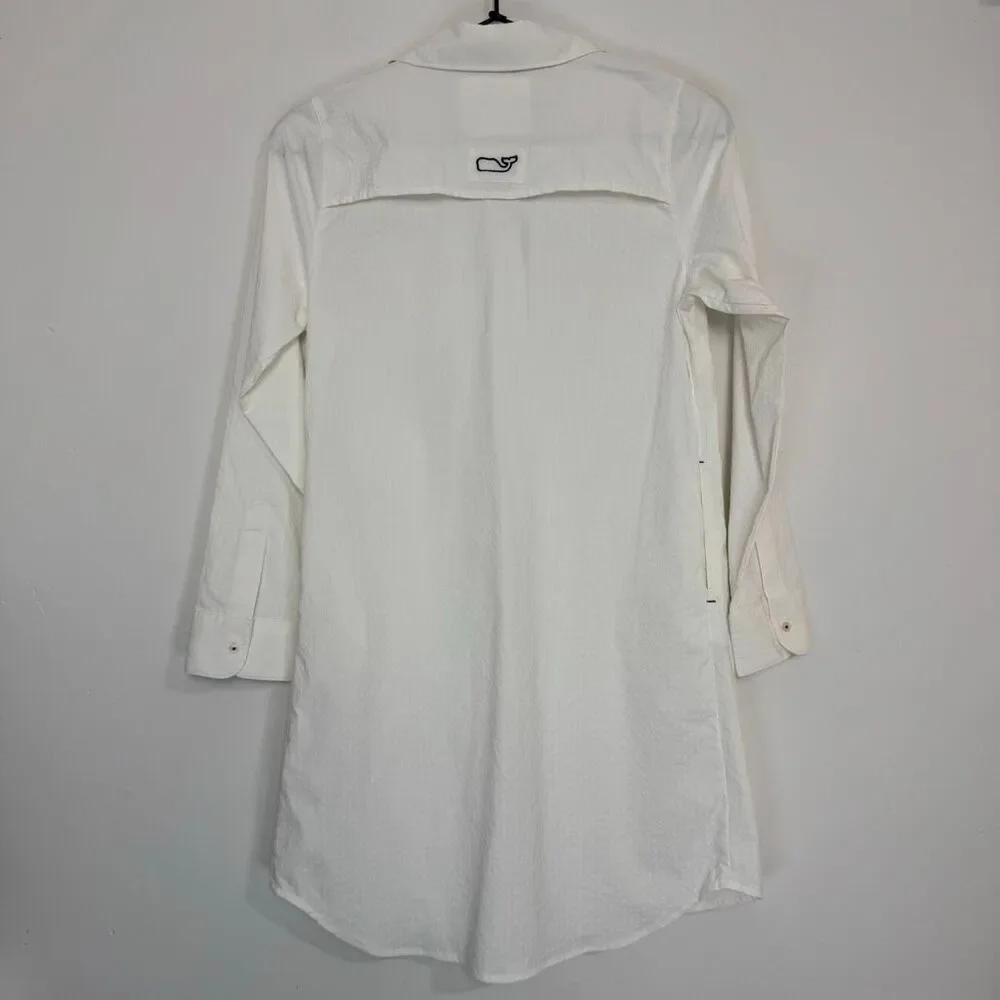 Vineyard Vines Girls White Harbor Seersucker Dress Swim Cover Up L